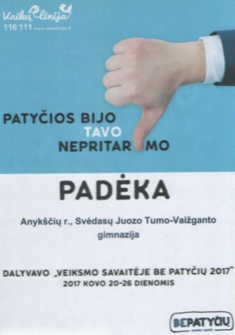 padeka be patyciu