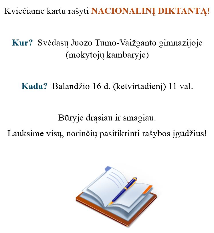Nacionalinis diktantas kvietimas